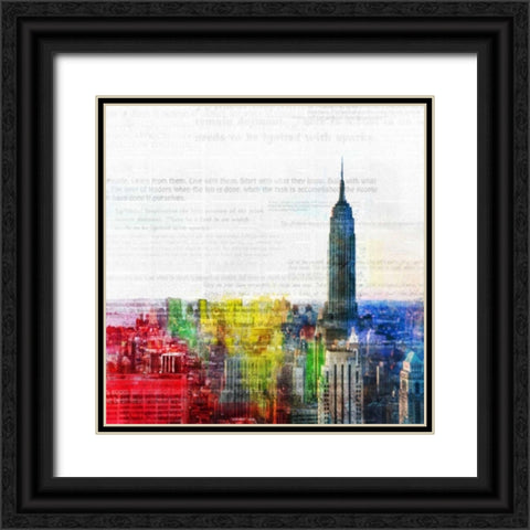 Colorful City 1 Black Ornate Wood Framed Art Print with Double Matting by Roko, Ken