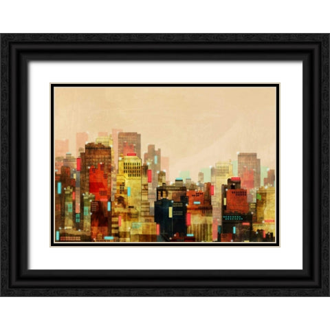 City Beyond 1 Black Ornate Wood Framed Art Print with Double Matting by Roko, Ken