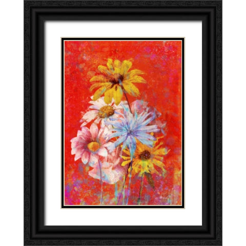 Vibrant Posies 1 Black Ornate Wood Framed Art Print with Double Matting by Roko, Ken