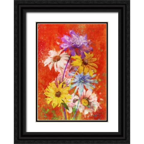 Vibrant Posies 2 Black Ornate Wood Framed Art Print with Double Matting by Roko, Ken