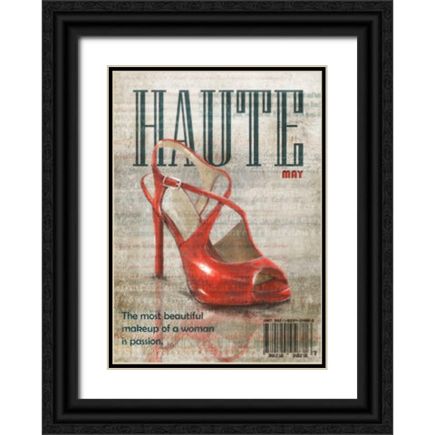Haute Shoe 1 Black Ornate Wood Framed Art Print with Double Matting by Roko, Ken