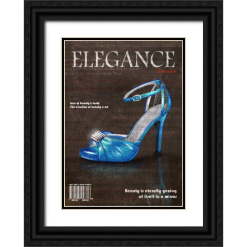Haute Shoe 2 Black Ornate Wood Framed Art Print with Double Matting by Roko, Ken