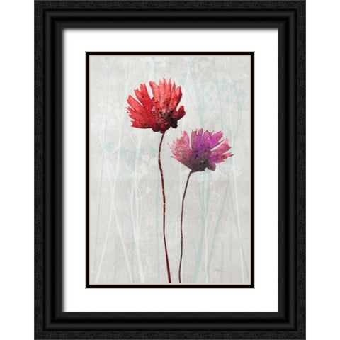 Blush Blooms 1 Black Ornate Wood Framed Art Print with Double Matting by Roko, Ken