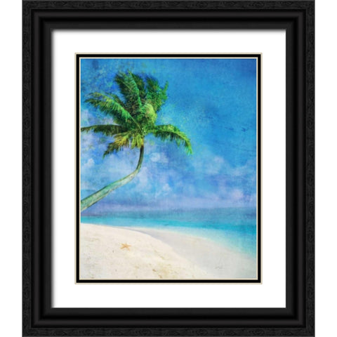 Palm Beach and Starfish Black Ornate Wood Framed Art Print with Double Matting by Roko, Ken