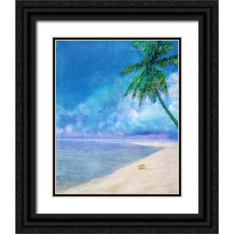 Palm Beach and Shell Black Ornate Wood Framed Art Print with Double Matting by Roko, Ken
