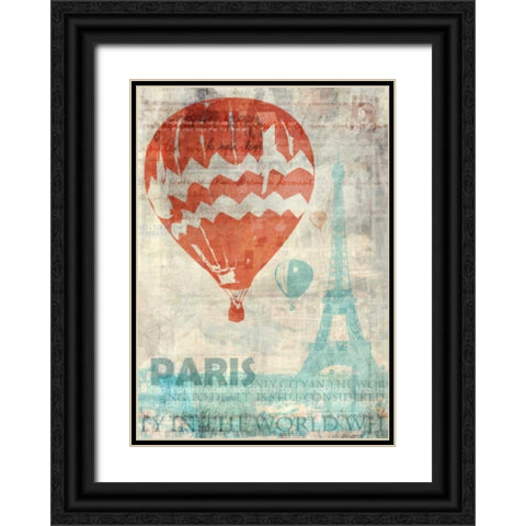 Paris Travel Black Ornate Wood Framed Art Print with Double Matting by Roko, Ken