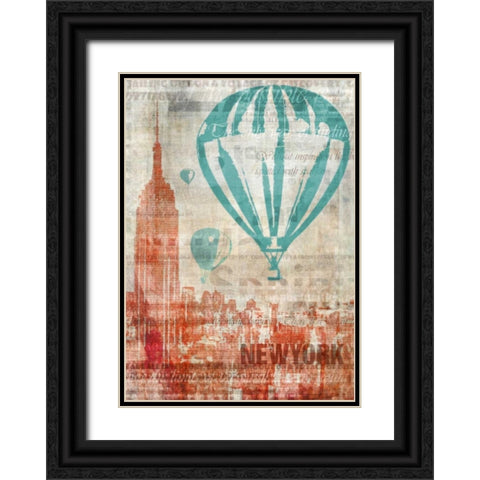 New York Travel Black Ornate Wood Framed Art Print with Double Matting by Roko, Ken