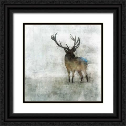 Silent Stag Black Ornate Wood Framed Art Print with Double Matting by Roko, Ken