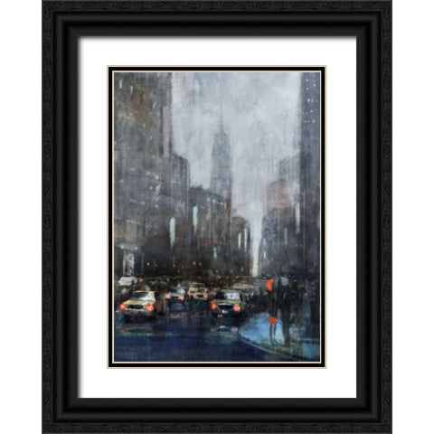 NYC Winter 1 Black Ornate Wood Framed Art Print with Double Matting by Roko, Ken