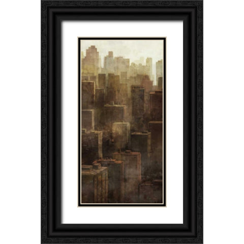 Metropolis City 1 Black Ornate Wood Framed Art Print with Double Matting by Roko, Ken