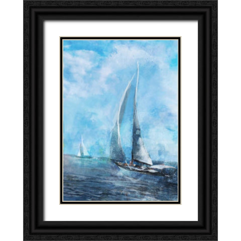 Sailing Sea 2 Black Ornate Wood Framed Art Print with Double Matting by Roko, Ken