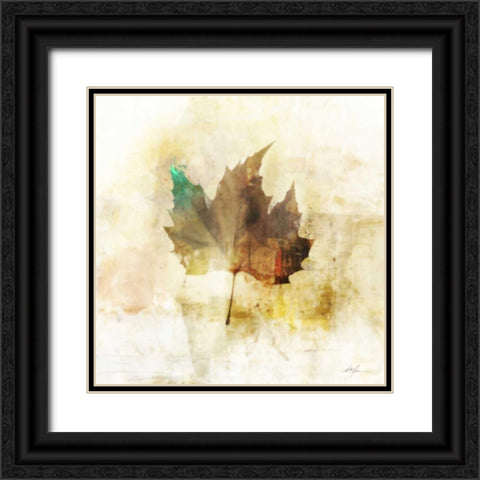 Falling Maple Leaf 1 Black Ornate Wood Framed Art Print with Double Matting by Roko, Ken