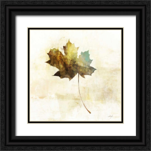 Falling Maple Leaf 2 Black Ornate Wood Framed Art Print with Double Matting by Roko, Ken