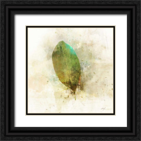 Falling Birch Leaf Black Ornate Wood Framed Art Print with Double Matting by Roko, Ken