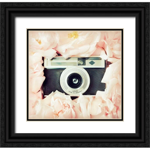 Circle Of Roses Black Ornate Wood Framed Art Print with Double Matting by Dvorak, Vicki