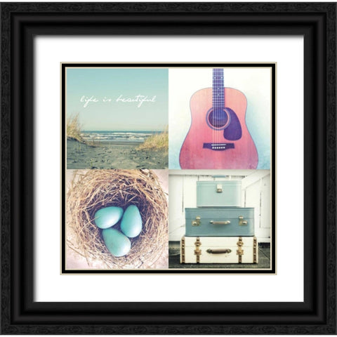 Life Is Beautiful Black Ornate Wood Framed Art Print with Double Matting by Dvorak, Vicki