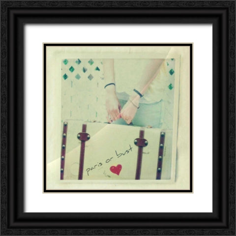 Paris Or Bust Black Ornate Wood Framed Art Print with Double Matting by Dvorak, Vicki