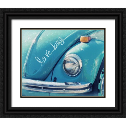 Love Bug Blue Black Ornate Wood Framed Art Print with Double Matting by Dvorak, Vicki