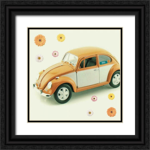 Orange Daisies Black Ornate Wood Framed Art Print with Double Matting by Dvorak, Vicki