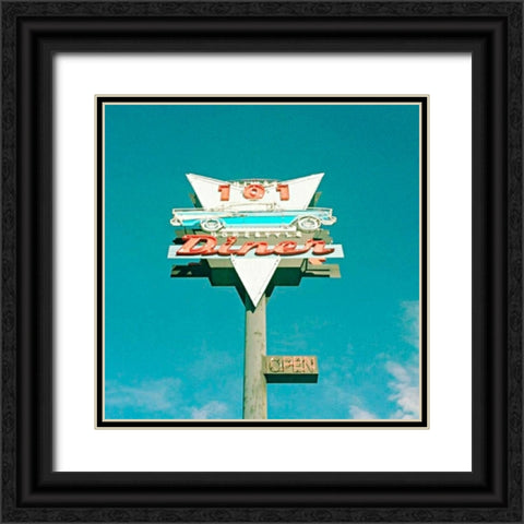 101 Diner Black Ornate Wood Framed Art Print with Double Matting by Dvorak, Vicki