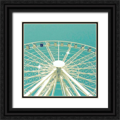 Blue and White Sparkle Black Ornate Wood Framed Art Print with Double Matting by Dvorak, Vicki