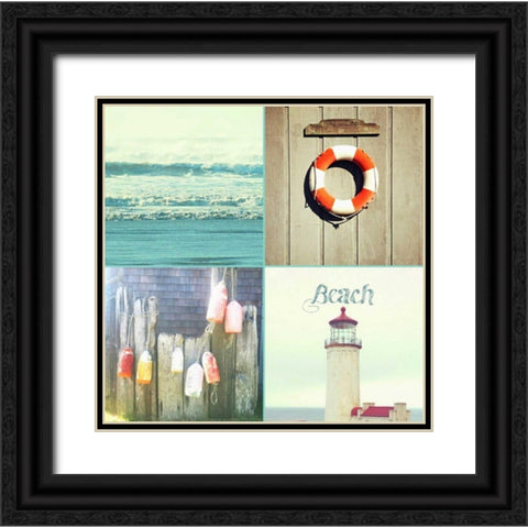 Ocean Blue BEACH Black Ornate Wood Framed Art Print with Double Matting by Dvorak, Vicki