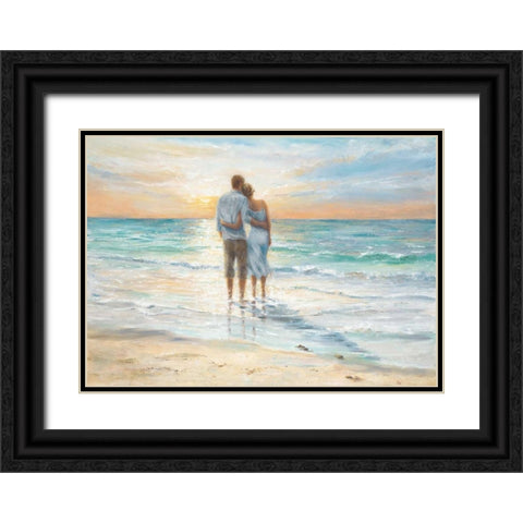 Seaside Sunset Black Ornate Wood Framed Art Print with Double Matting by Wallis, Karen