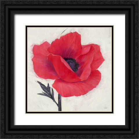 Jubilant Poppy Black Ornate Wood Framed Art Print with Double Matting by Stoyanov, Ivo