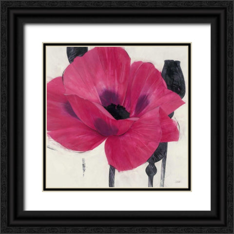 Elated Poppy Black Ornate Wood Framed Art Print with Double Matting by Stoyanov, Ivo