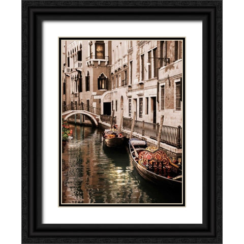 Venice Romance Black Ornate Wood Framed Art Print with Double Matting by Greenwood, Michael