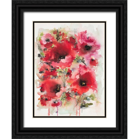 Transcendent Poppies Black Ornate Wood Framed Art Print with Double Matting by Johannesson, Karin