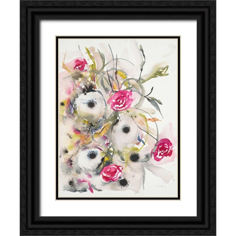 Watercolor Field 1 Black Ornate Wood Framed Art Print with Double Matting by Johannesson, Karin