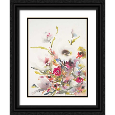 Watercolor Field 2 Black Ornate Wood Framed Art Print with Double Matting by Johannesson, Karin