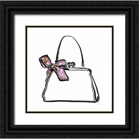 Vintage Designer Purse Black Ornate Wood Framed Art Print with Double Matting by Sunflowerman