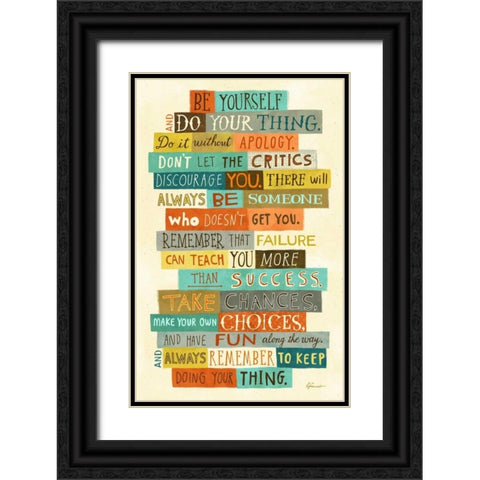 Be Yourself Black Ornate Wood Framed Art Print with Double Matting by Faust, Richard