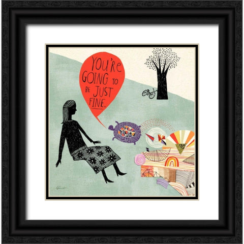 Turtle Advice Black Ornate Wood Framed Art Print with Double Matting by Faust, Richard