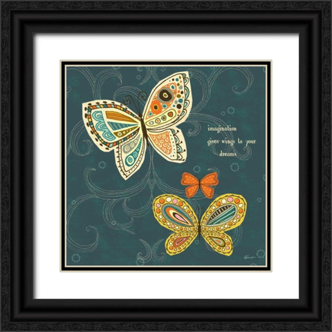 Ragtag Butterfly 2 Black Ornate Wood Framed Art Print with Double Matting by Faust, Richard