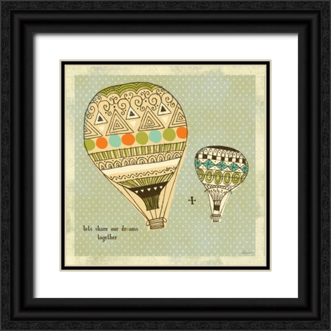 Dream Balloon 1 Black Ornate Wood Framed Art Print with Double Matting by Faust, Richard