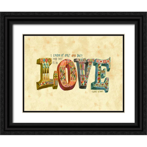 One Duty Love Black Ornate Wood Framed Art Print with Double Matting by Faust, Richard