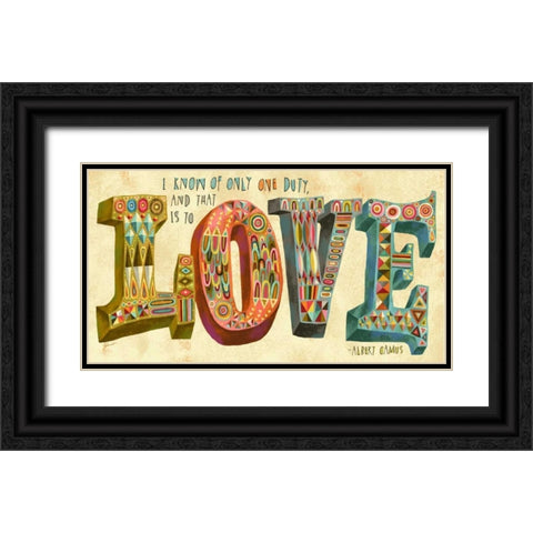 French Love Black Ornate Wood Framed Art Print with Double Matting by Faust, Richard