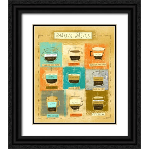 Barista Chart Black Ornate Wood Framed Art Print with Double Matting by Faust, Richard