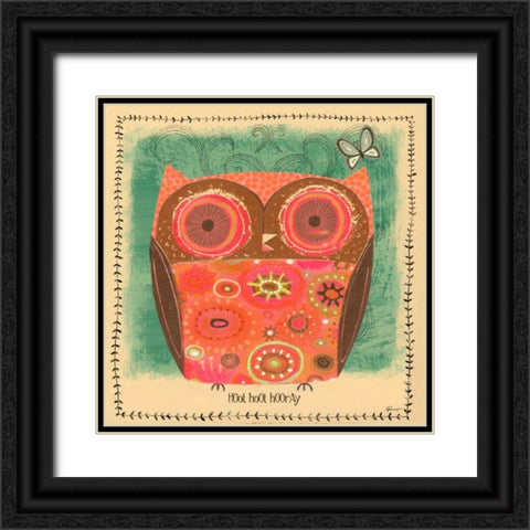 Hoot hoot Hooray Black Ornate Wood Framed Art Print with Double Matting by Faust, Richard
