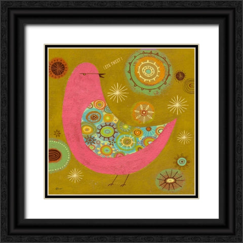 Little Tweet 1 Black Ornate Wood Framed Art Print with Double Matting by Faust, Richard