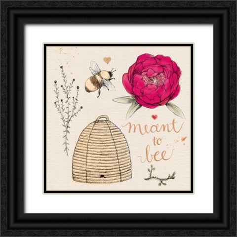 Meant To Bee Black Ornate Wood Framed Art Print with Double Matting by Elliot, Kerri