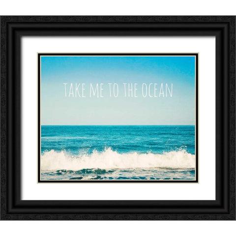 Take Me To The Ocean Black Ornate Wood Framed Art Print with Double Matting by Susannah Tucker Photography