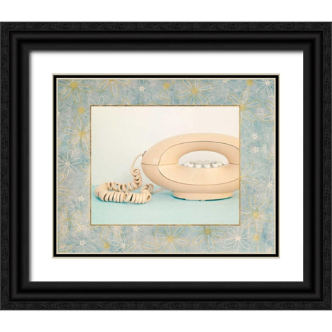 Back In Time Pink Phone_border Black Ornate Wood Framed Art Print with Double Matting by Susannah Tucker Photography