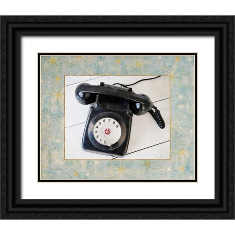Back In Time Black Telephone_border Black Ornate Wood Framed Art Print with Double Matting by Susannah Tucker Photography