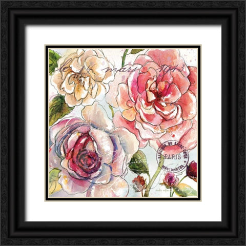 Flora Bella 2 Black Ornate Wood Framed Art Print with Double Matting by Studio Rofino