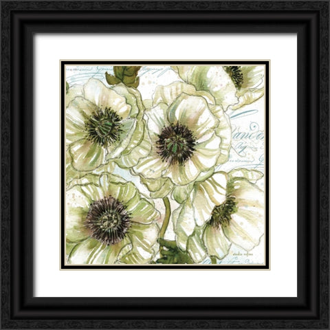 Bliss Bouquet 2 Black Ornate Wood Framed Art Print with Double Matting by Studio Rofino