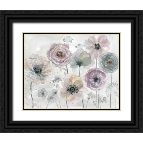 Translucent Petals Black Ornate Wood Framed Art Print with Double Matting by Studio Rofino